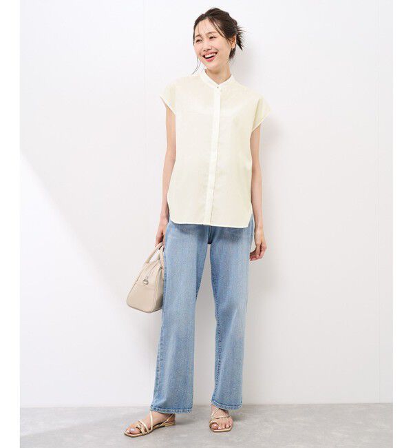 Rope&rsquo;Picnic「【防シワ】リボンフレンチスリーブシャツ」|シャツ・ブラウス|