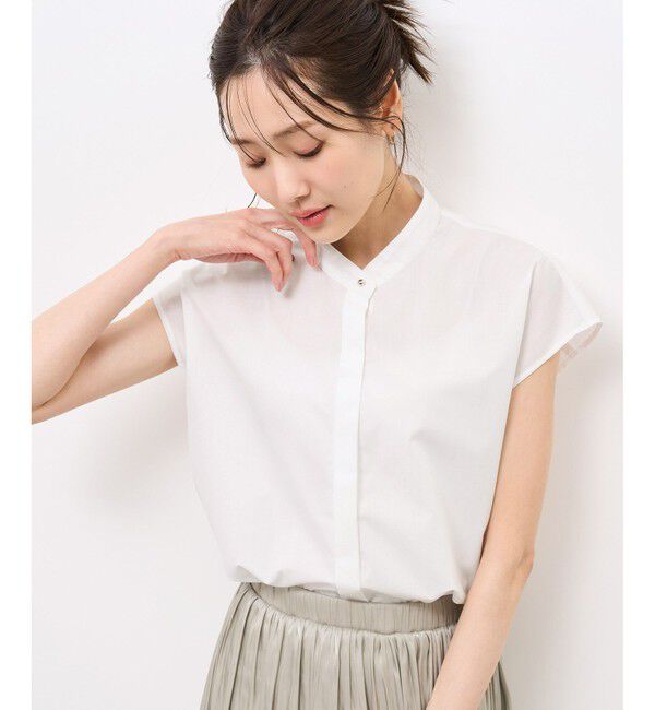 Rope&rsquo;Picnic「【防シワ】リボンフレンチスリーブシャツ」|シャツ・ブラウス|