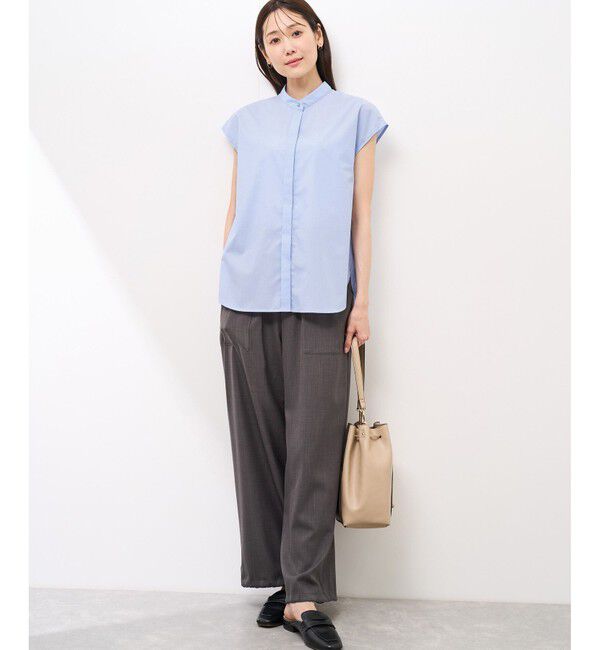 Rope&rsquo;Picnic「【防シワ】リボンフレンチスリーブシャツ」|シャツ・ブラウス|