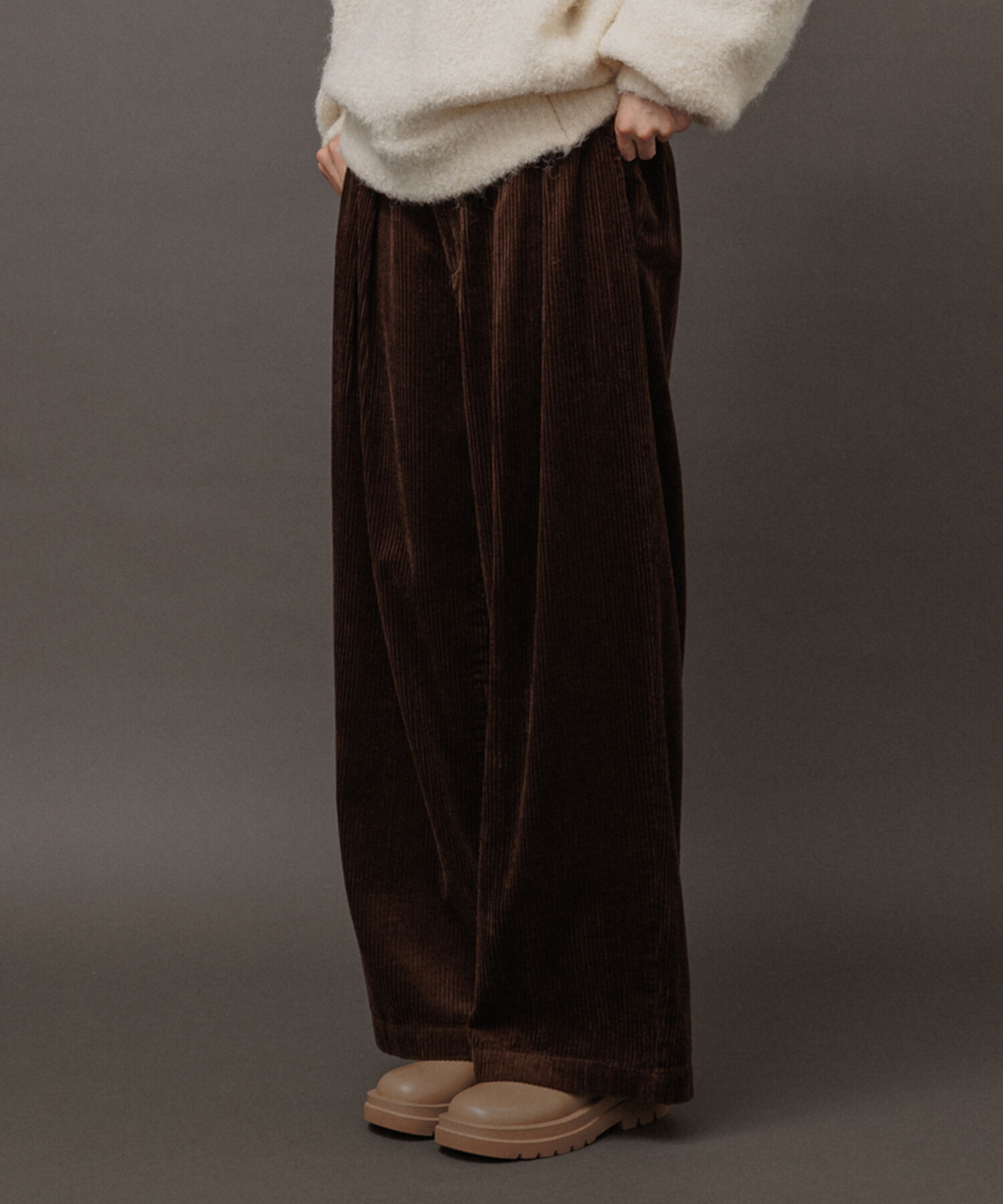 ADAM ET ROPE'「《好評につき数量限定で登場》【WEB限定】2タック ワイドルーズ ドカンパンツ / バギーパンツ /コーデュロ」|その他|