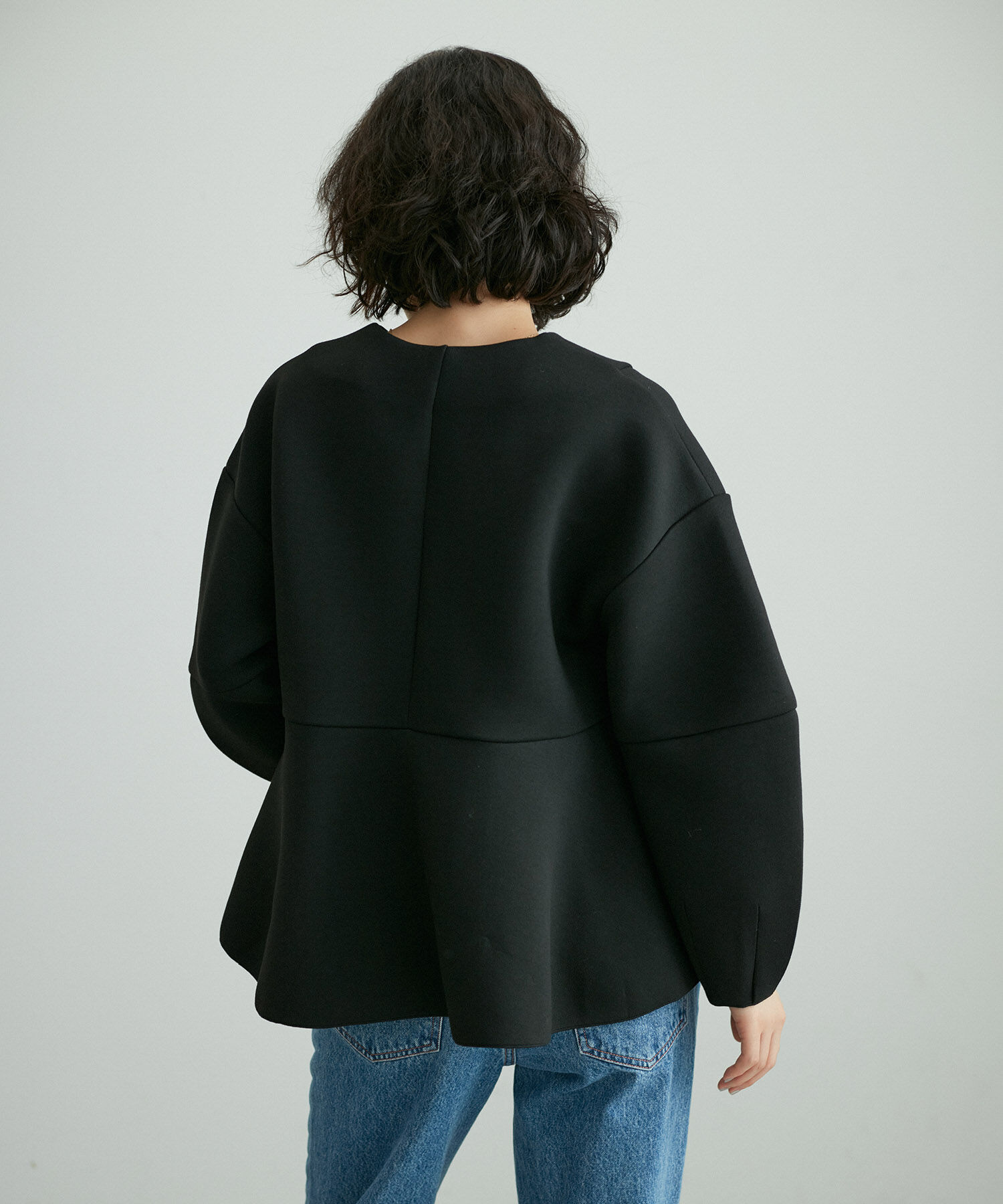 ADAM ET ROPE'「ミックスボタンペプラムカーディガン」|カーディガン|