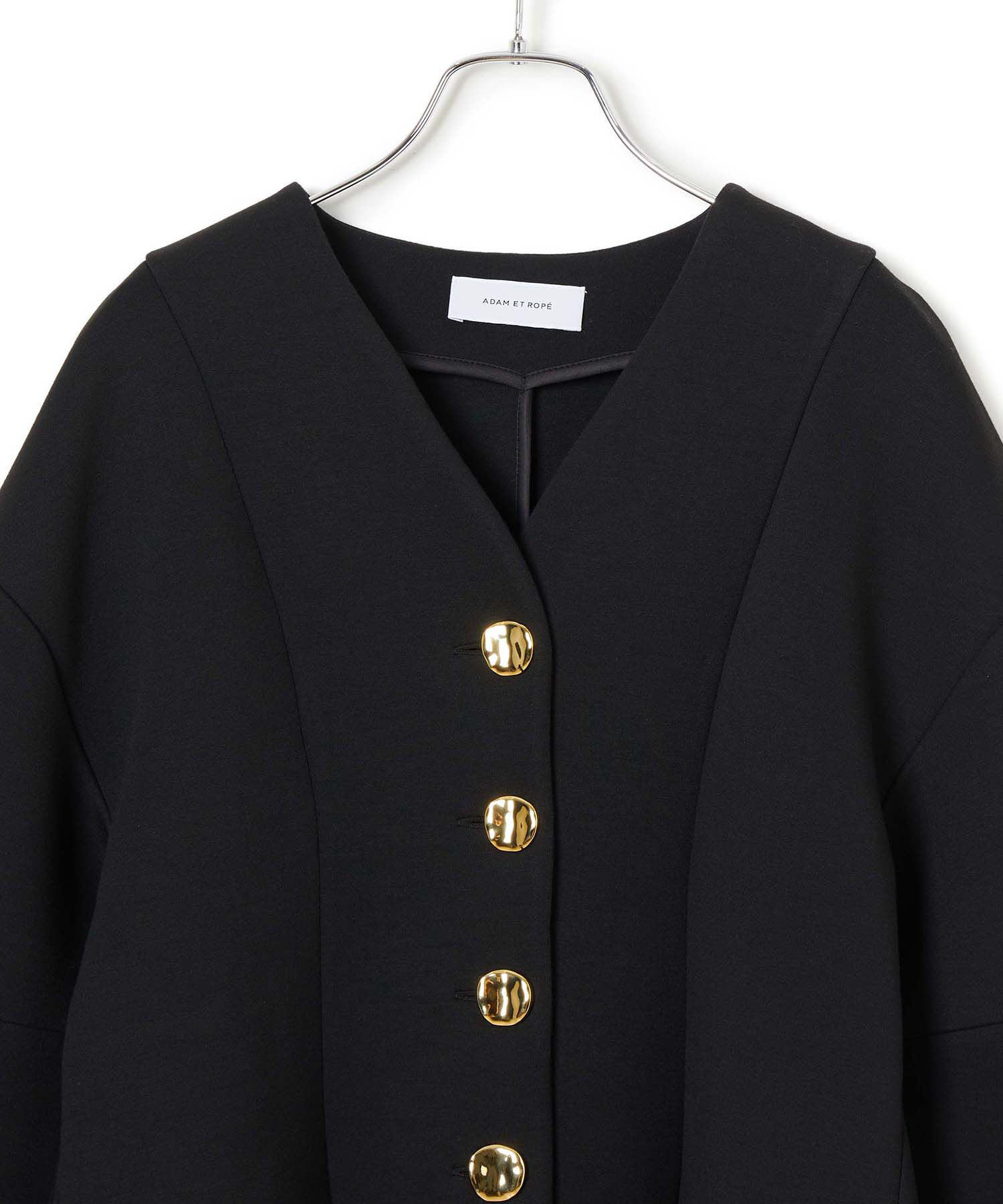 ADAM ET ROPE'「ミックスボタンペプラムカーディガン」|カーディガン|