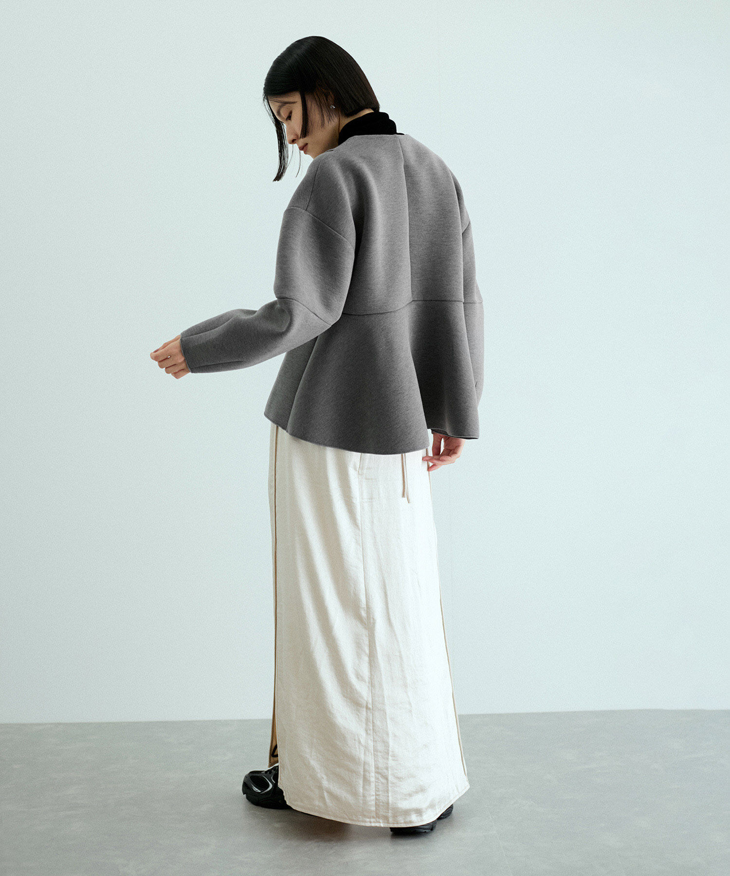 ADAM ET ROPE'「ミックスボタンペプラムカーディガン」|カーディガン|