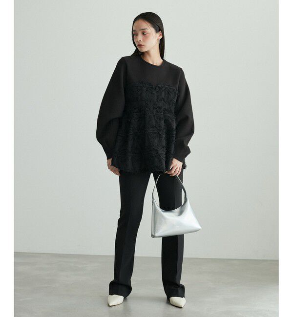 ADAM ET ROPE'「【追加】・【サステナブル】ジャカードビスチェコンビプルオーバー」|Tシャツ・カットソー|