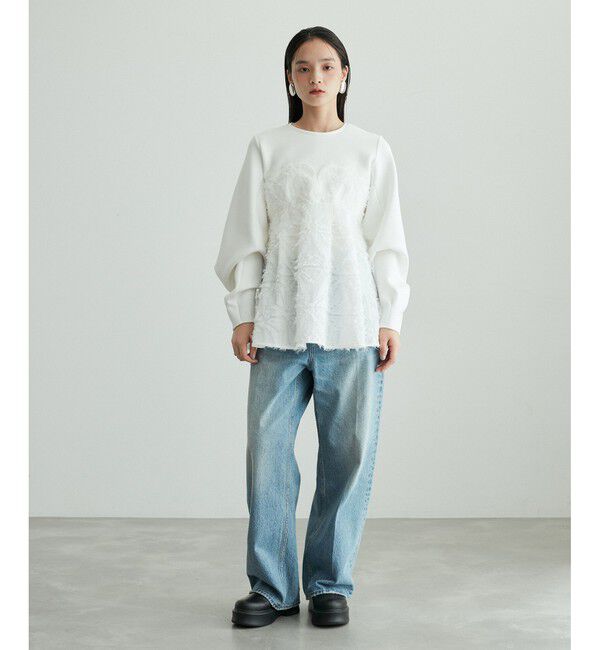 ADAM ET ROPE'「【追加】・【サステナブル】ジャカードビスチェコンビプルオーバー」|Tシャツ・カットソー|