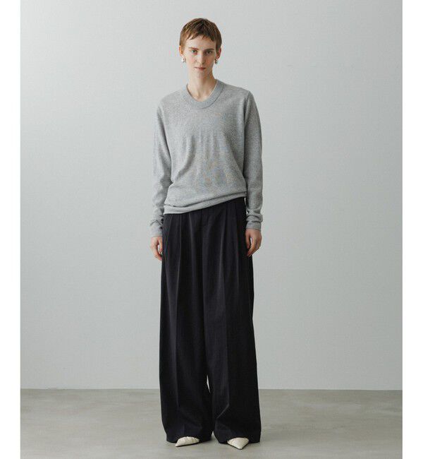 ADAM ET ROPE'「【EMOELLE】バイカラーベルトドレスパンツ」|チノ|