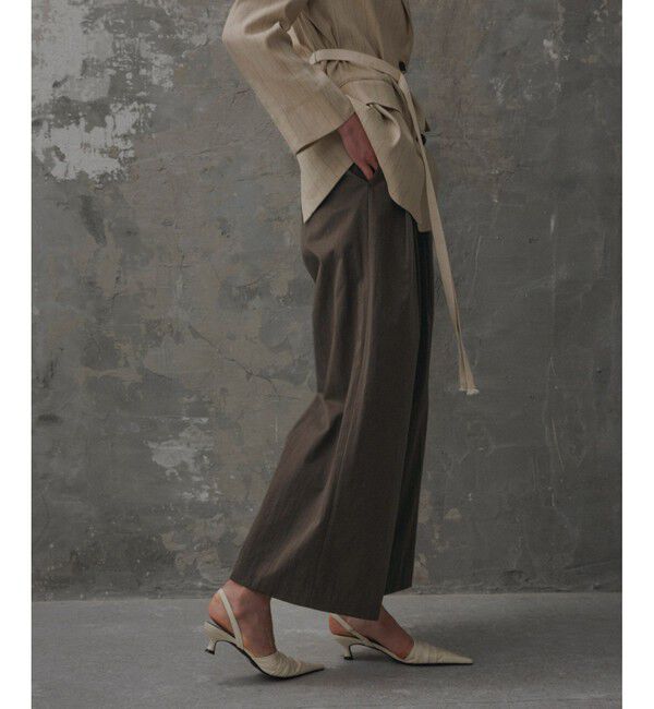 ADAM ET ROPE'「【EMOELLE】バイカラーベルトドレスパンツ」|チノ|