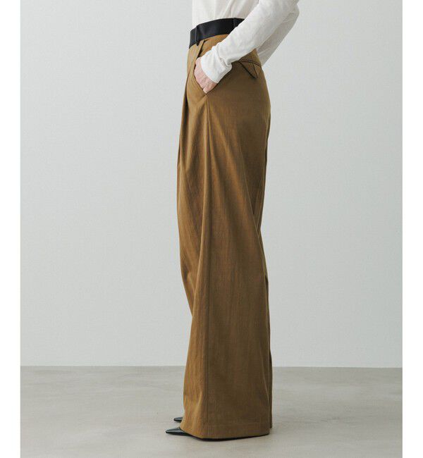 ADAM ET ROPE'「【EMOELLE】バイカラーベルトドレスパンツ」|チノ|