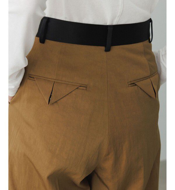 ADAM ET ROPE'「【EMOELLE】バイカラーベルトドレスパンツ」|チノ|