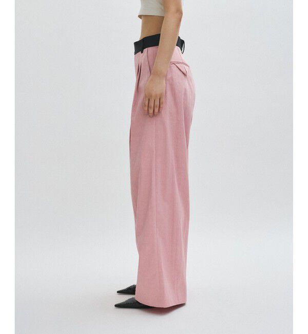 ADAM ET ROPE'「【EMOELLE】バイカラーベルトドレスパンツ」|チノ|