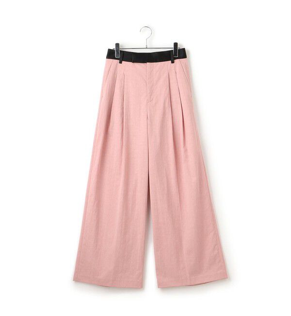 ADAM ET ROPE'「【EMOELLE】バイカラーベルトドレスパンツ」|チノ|