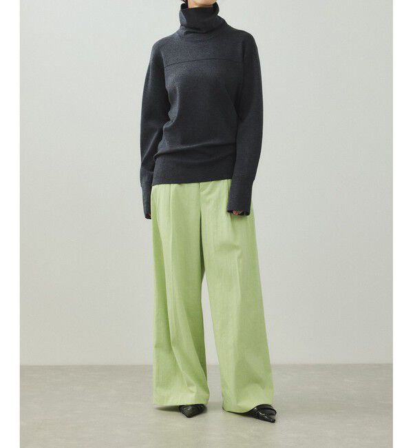 ADAM ET ROPE'「【EMOELLE】バイカラーベルトドレスパンツ」|チノ|