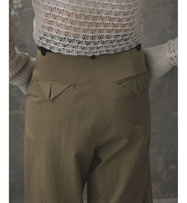 ADAM ET ROPE'「【EMOELLE】バイカラーベルトドレスパンツ」|チノ|