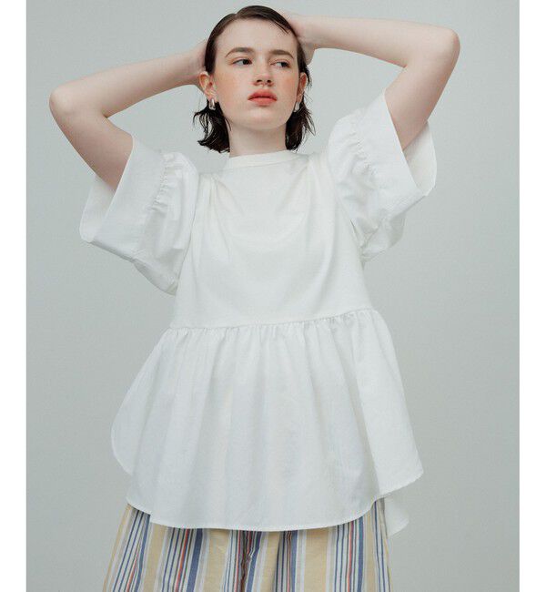 ADAM ET ROPE'「【新色追加】・【サステナブル】バウンスカフスプルオーバー」|Tシャツ・カットソー|