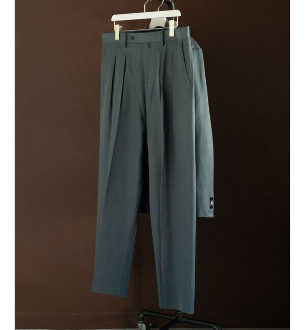 ADAM ET ROPE'「キュプラコットン　ツープリーツスラックス」|スラックス|チャコール(06)