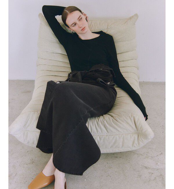 ADAM ET ROPE'「ベンツスリットデニムワンピース」|ワンピース|