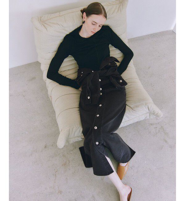 ADAM ET ROPE'「ベンツスリットデニムワンピース」|ワンピース|