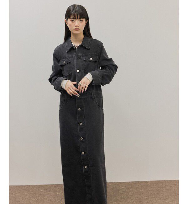 ADAM ET ROPE'「ベンツスリットデニムワンピース」|ワンピース|