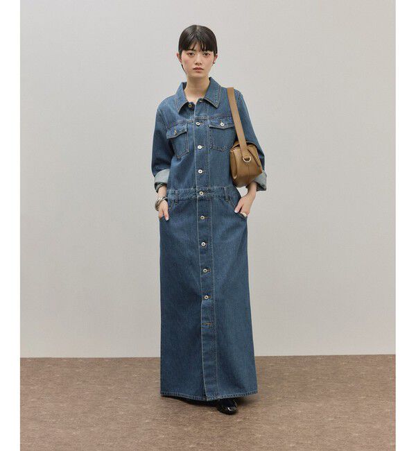 ADAM ET ROPE'「ベンツスリットデニムワンピース」|ワンピース|