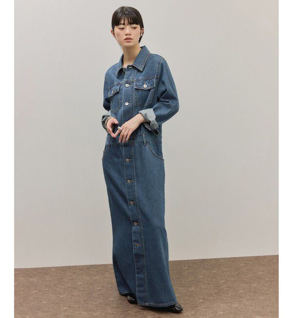 ADAM ET ROPE'「ベンツスリットデニムワンピース」|ワンピース|