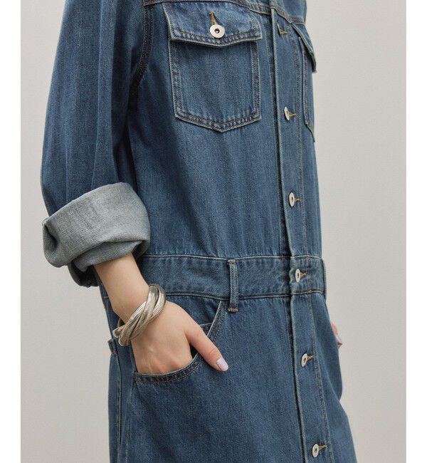 ADAM ET ROPE'「ベンツスリットデニムワンピース」|ワンピース|