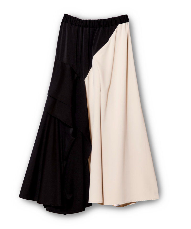  「バイカラー切替タックスカート」|スカート|