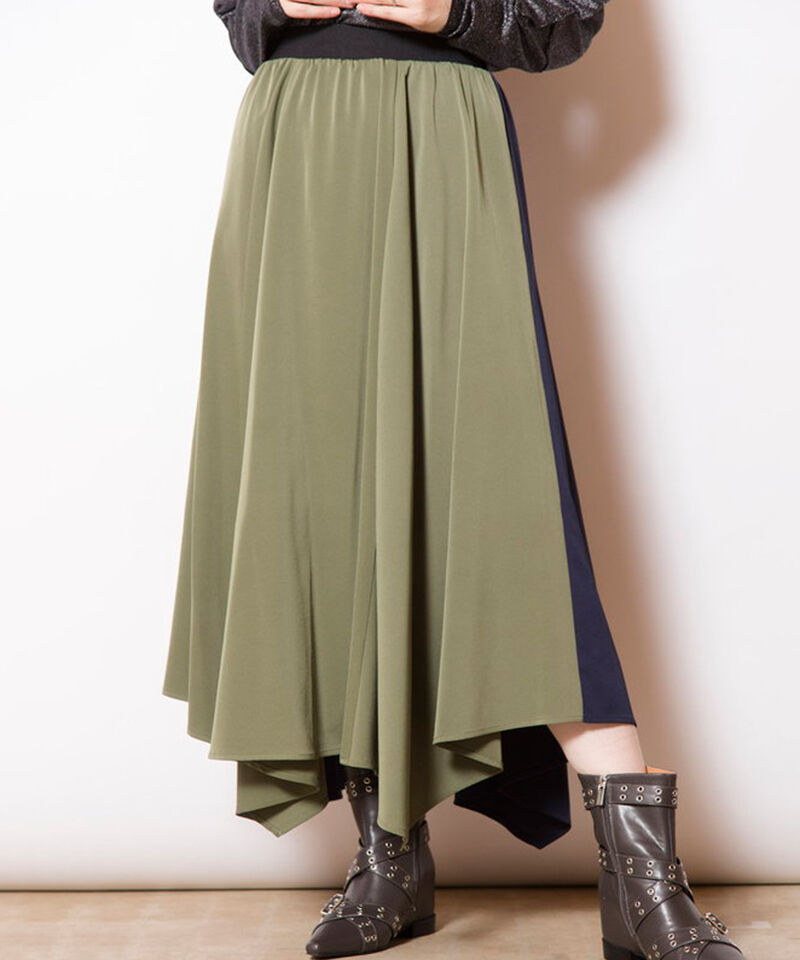  「ハンカチーフヘムスカート」|スカート|KHAKI&times;NAVY