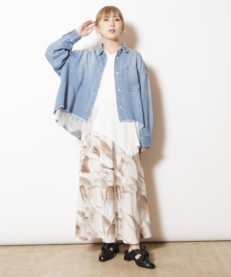  「プリントフレアースカート」|フレア|