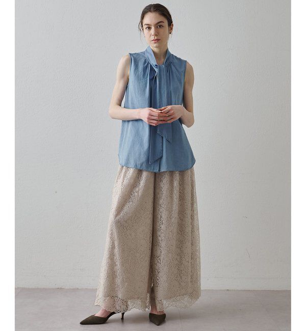 Drawing Numbers「【Drawing Numbers】リネンリバーレースワイドキュロットパンツ」|チノ|