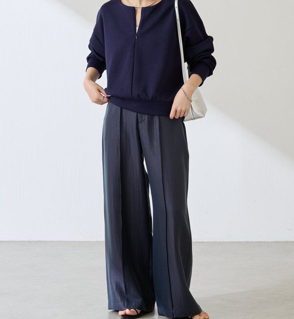  「サテンワイドパンツ」|チノ|