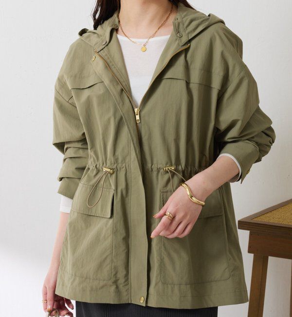  「【軽量/シルエットを変えられる】２WAYタフタジャケット」|ベスト・ジレ|カーキ