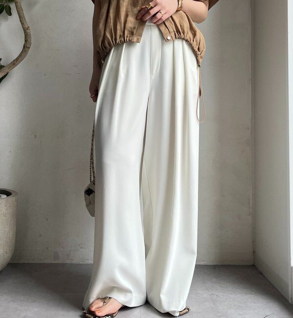  「【累計販売数3万枚突破/22色４サイズ展開！】タックワイドパンツ」|チノ|