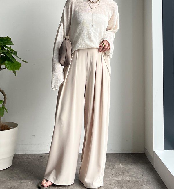  「【累計販売数3万枚突破/22色４サイズ展開！】タックワイドパンツ」|チノ|