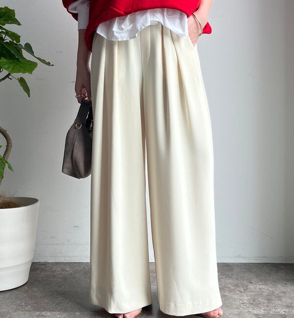  「【累計販売数3万枚突破/22色４サイズ展開！】タックワイドパンツ」|チノ|