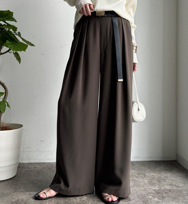  「【累計販売数3万枚突破/22色４サイズ展開！】タックワイドパンツ」|チノ|