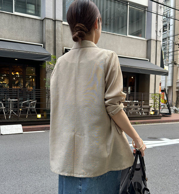  「【ウォッシャブル】シアーダブルジャケット」|テーラードジャケット|