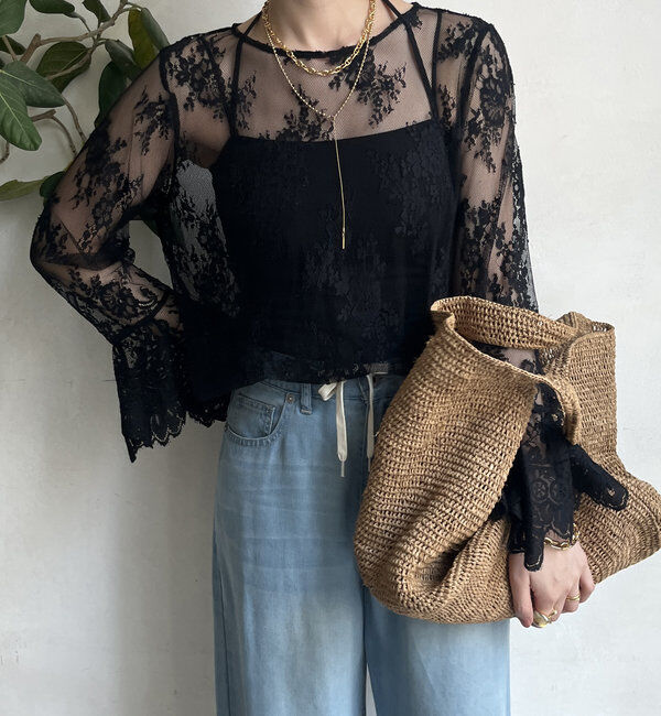  「レースフレアブラウス」|シャツ・ブラウス|