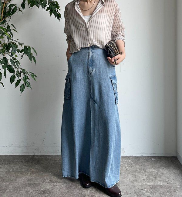  「リヨセルデニムカーゴスカート」|スカート|