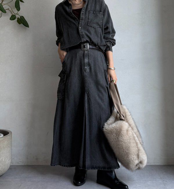  「リヨセルデニムカーゴスカート」|スカート|