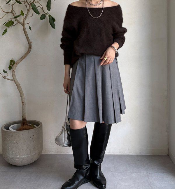  「ミドル丈プリーツスカート」|スカート|