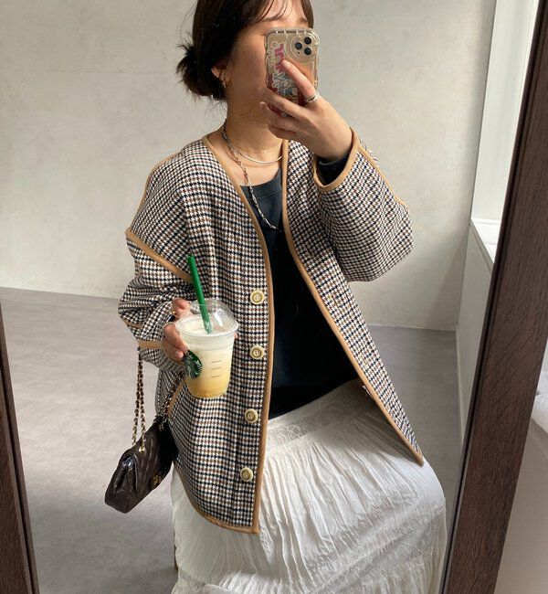  「【インフルエンサー SAKURA企画】チェックハーフコート」|その他|