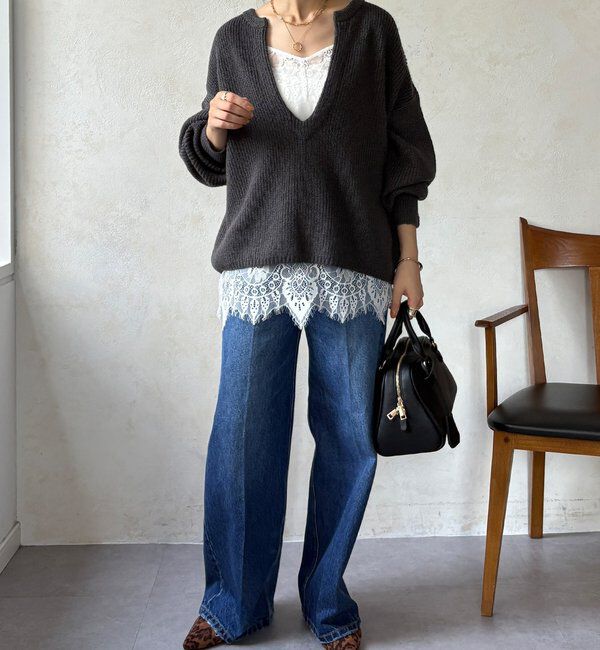  「ウール混スキッパープルオーバー」|ニット・セーター|