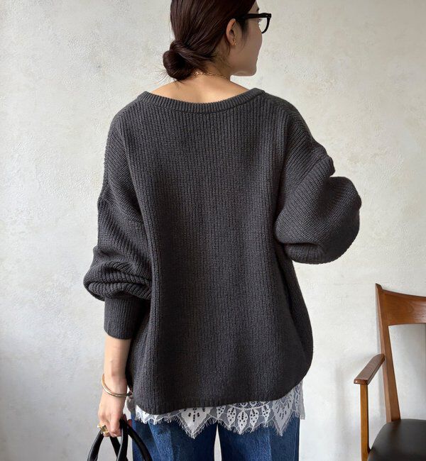  「ウール混スキッパープルオーバー」|ニット・セーター|