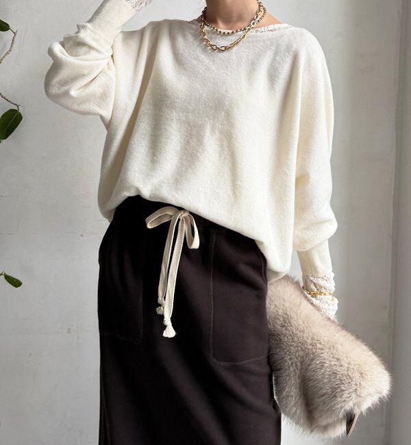  「メリノウール100%ボートネック」|ニット・セーター|