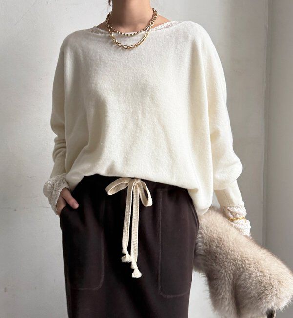  「メリノウール100%ボートネック」|ニット・セーター|