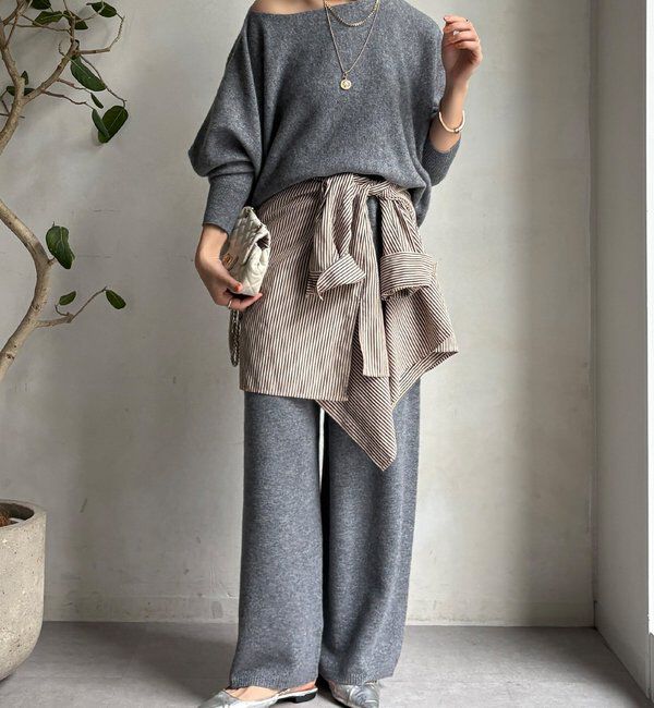  「メリノウール100%ボートネック」|ニット・セーター|