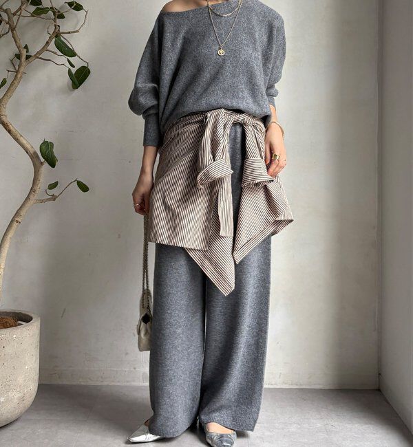  「メリノウール100%ボートネック」|ニット・セーター|