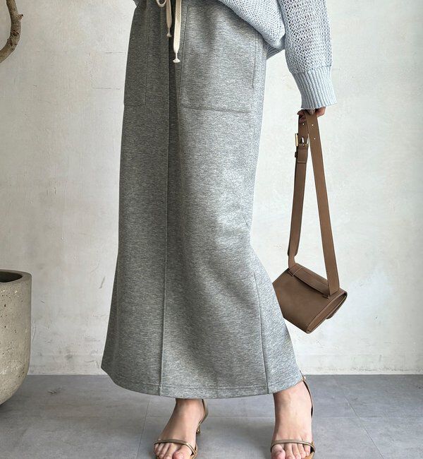  「コットンダンボールタイトスカート」|スカート|グレー