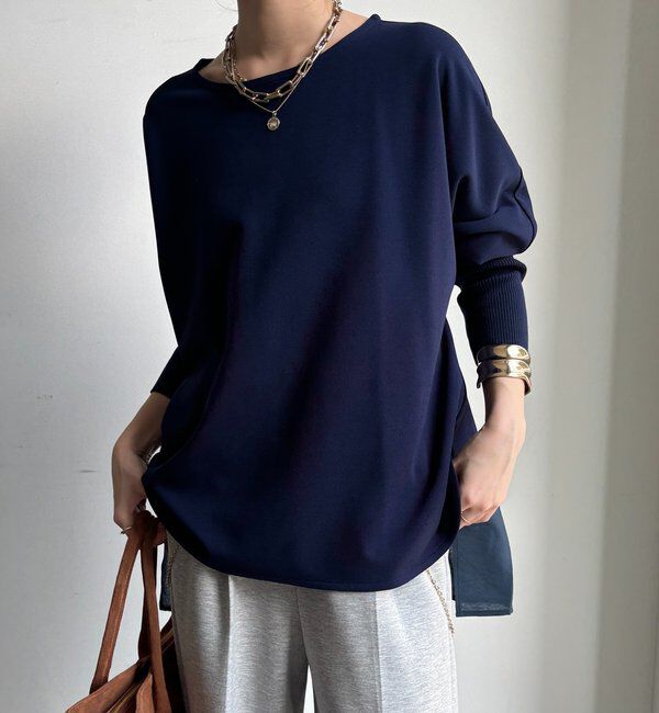  「ジョーゼットドッキングプルオーバー」|シャツ・ブラウス|ネイビー