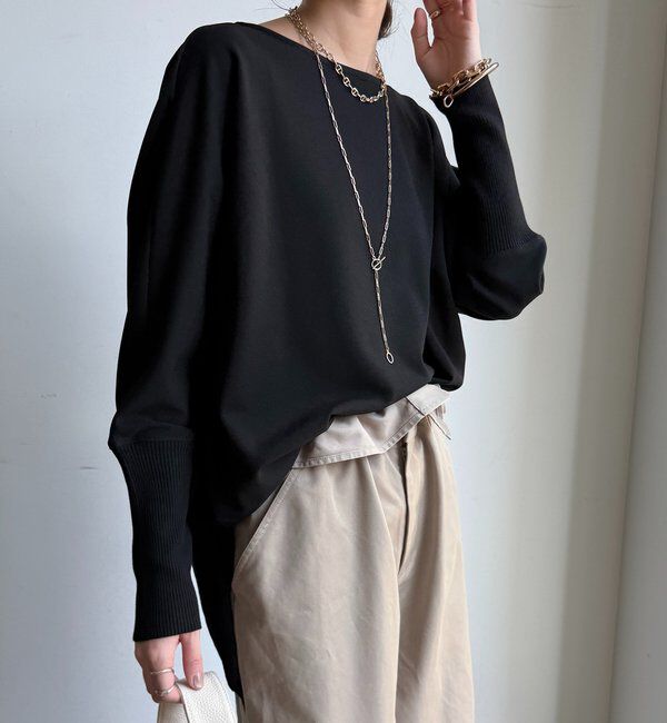  「ジョーゼットドッキングプルオーバー」|シャツ・ブラウス|ブラック